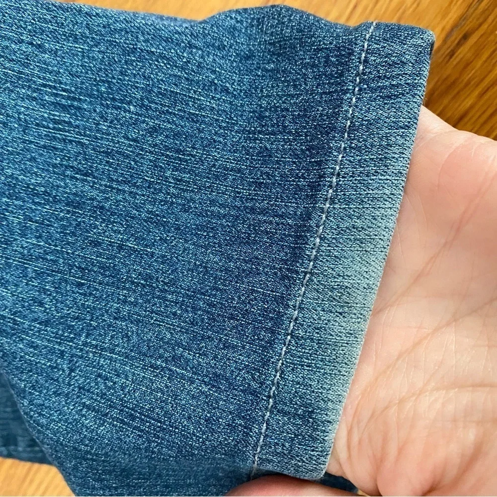 VGS Jeans Womens Size 10 Slim Boot Flap Pockets Thick Stitch Blue Denim